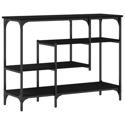 Konsolbord Sort Eg 100X35X75 Cm Ingeniørt Træ Og Stål