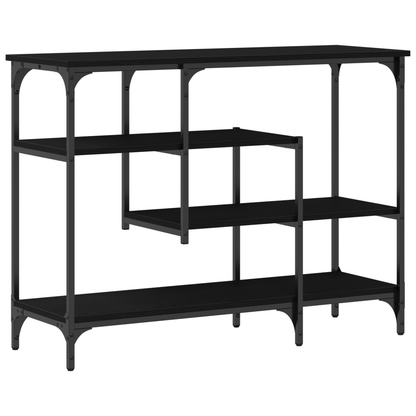 Konsolbord Sort Eg 100X35X75 Cm Ingeniørt Træ Og Stål