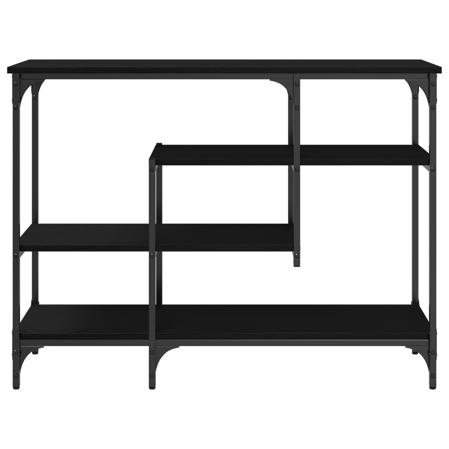 Konsolbord Sort Eg 100X35X75 Cm Ingeniørt Træ Og Stål
