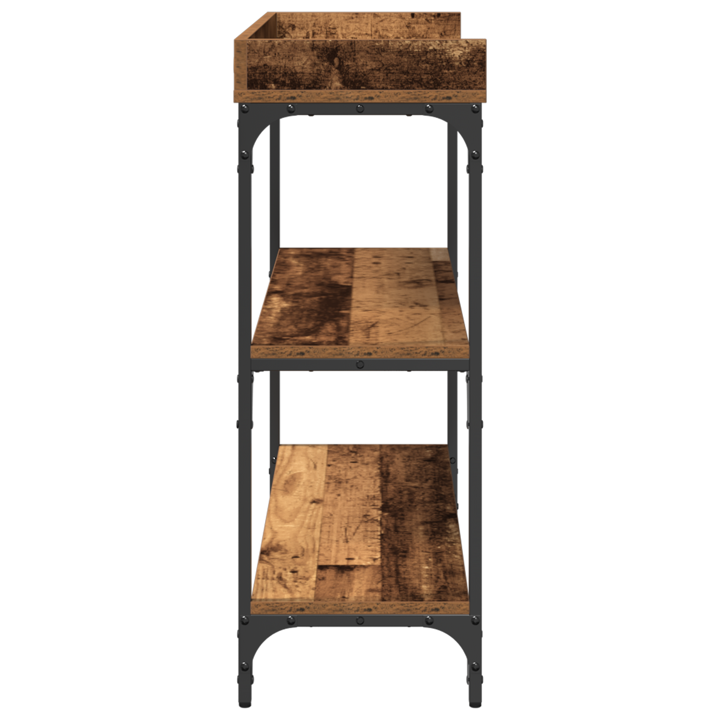 Konsolbord Gammelt Træ 100X30X80 Cm Ingeniørtræ Og Stål
