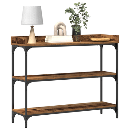 Konsolbord Gammelt Træ 100X30X80 Cm Ingeniørtræ Og Stål