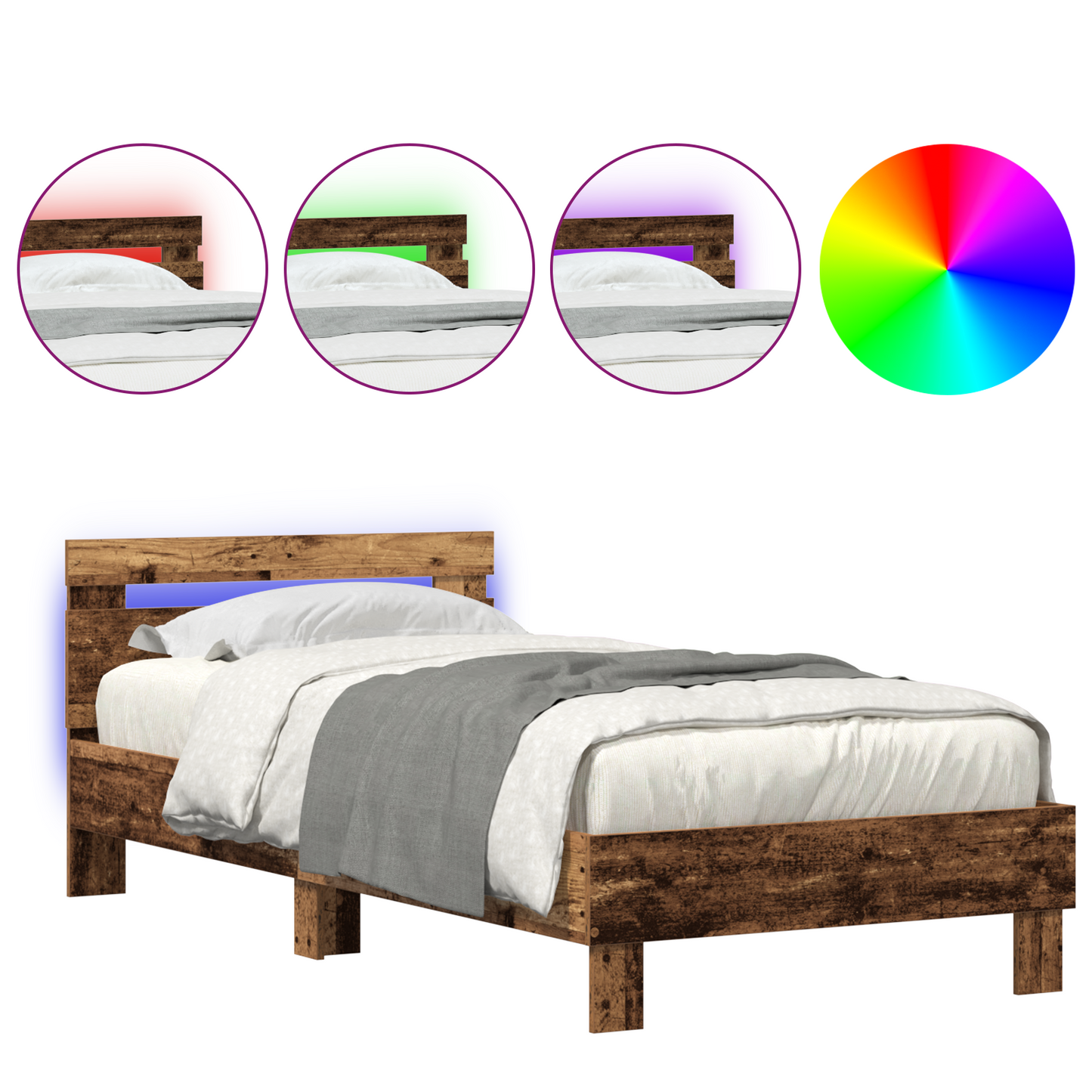 Sengestel Gammelt Træ 90 X 200 Cm Konstrueret Træ