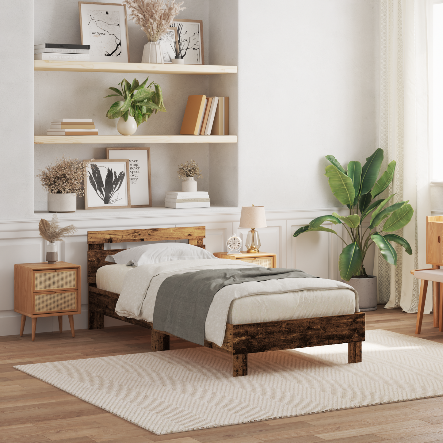 Sengestel Gammelt Træ 90 X 200 Cm Konstrueret Træ