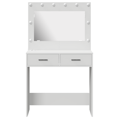 Make-Up Bord Med Skuffe Hvid 78.5 X 41 X 135 Cm Konstrueret Træ