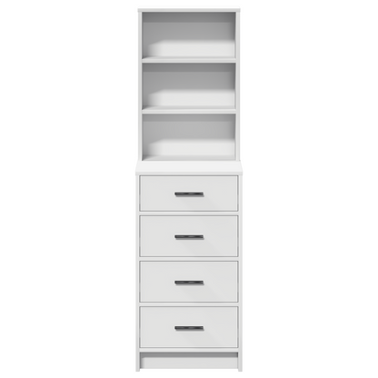 Highboard Med Skuffe Hvid 40 X 41 X 135 Cm Konstrueret Træ