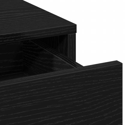 Highboard Med Skuffe Sort Eg 40 X 41 X 135 Cm Konstrueret Træ