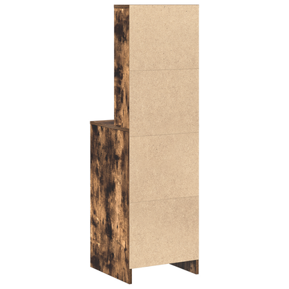 Highboard Med Skuffe Røget Eg 40 X 41 X 135 Cm Konstrueret Træ