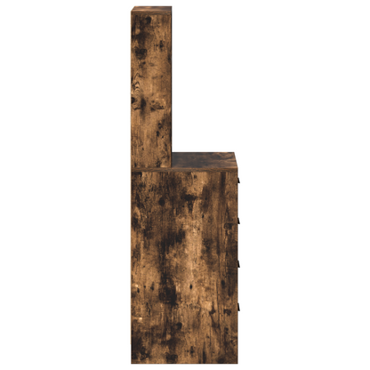 Highboard Med Skuffe Røget Eg 40 X 41 X 135 Cm Konstrueret Træ