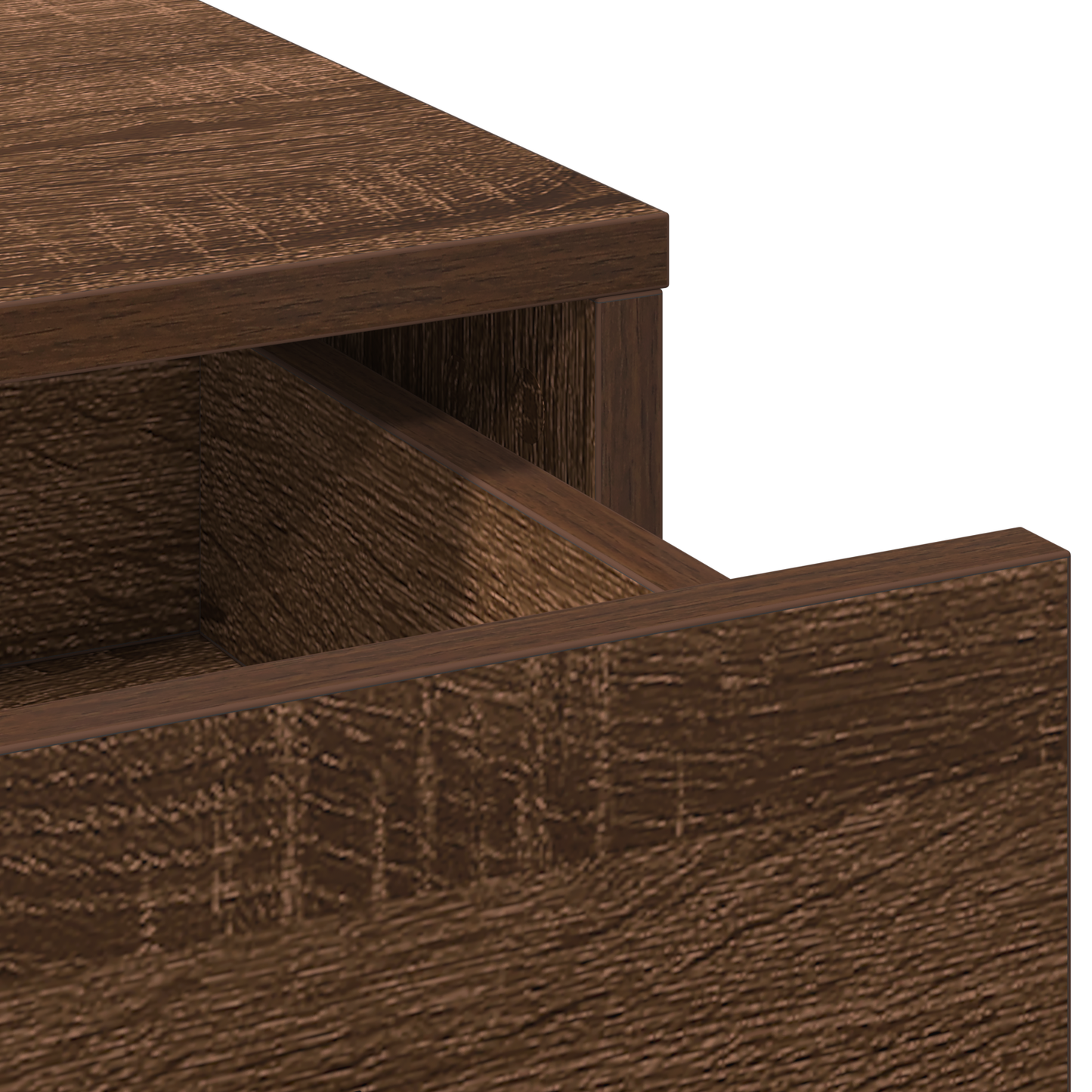 Highboard Med Skuffe Brun Eg 40 X 41 X 135 Cm Konstrueret Træ