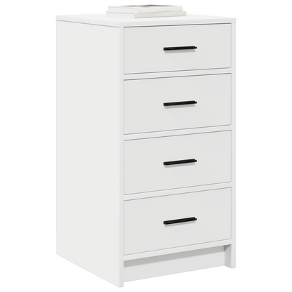 Sideboard Med Skuffe Hvid 40 X 41 X 75 Cm Konstrueret Træ