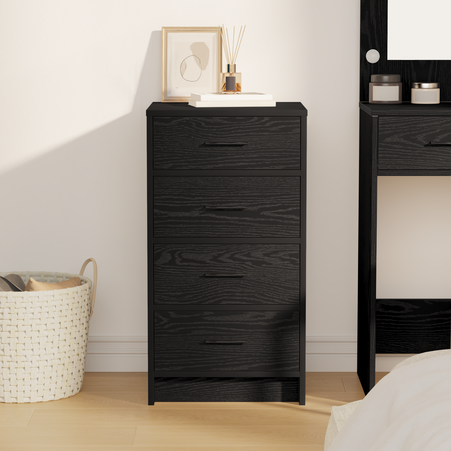 Skænk Sort Eg 40X41X75 Cm Konstrueret Træ
