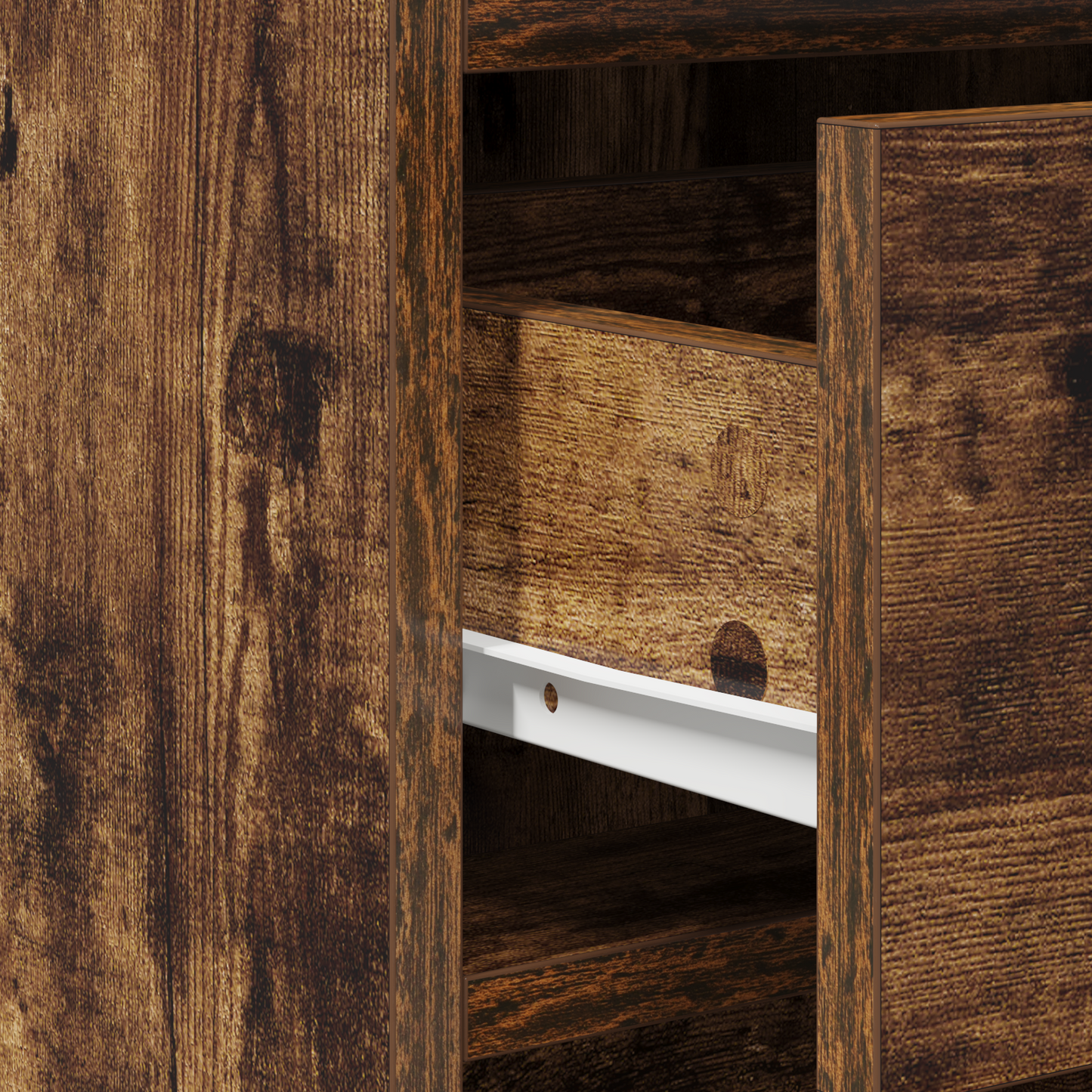 Sideboard Med Skuffe Røget Eg 40 X 41 X 75 Cm Konstrueret Træ