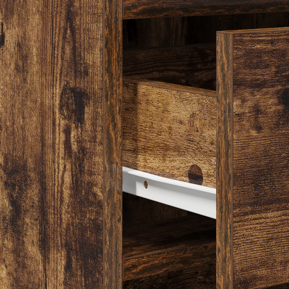 Sideboard Med Skuffe Røget Eg 40 X 41 X 75 Cm Konstrueret Træ