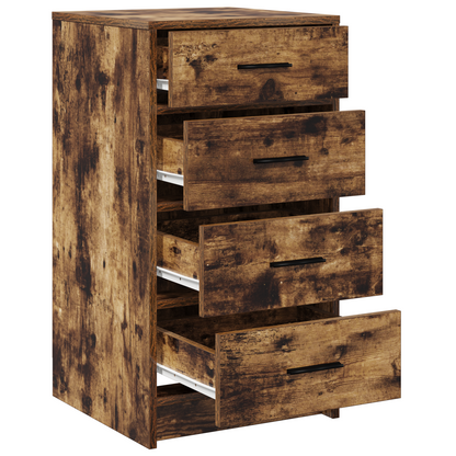 Sideboard Med Skuffe Røget Eg 40 X 41 X 75 Cm Konstrueret Træ
