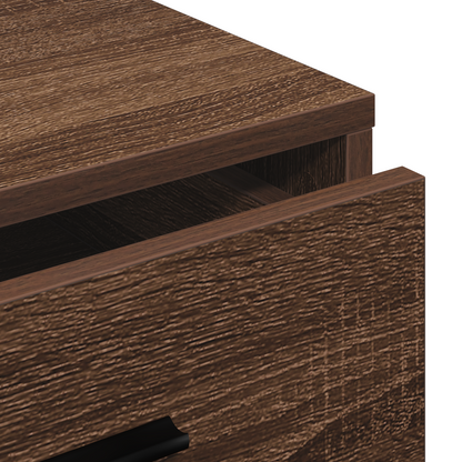 Sideboard Med Skuffe Brun Eg 40 X 41 X 75 Cm Konstrueret Træ