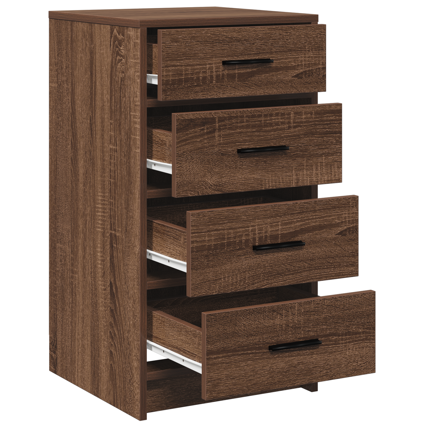 Sideboard Med Skuffe Brun Eg 40 X 41 X 75 Cm Konstrueret Træ