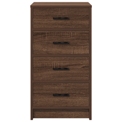 Sideboard Med Skuffe Brun Eg 40 X 41 X 75 Cm Konstrueret Træ