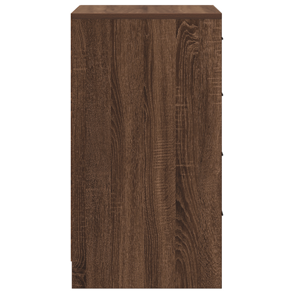 Sideboard Med Skuffe Brun Eg 40 X 41 X 75 Cm Konstrueret Træ