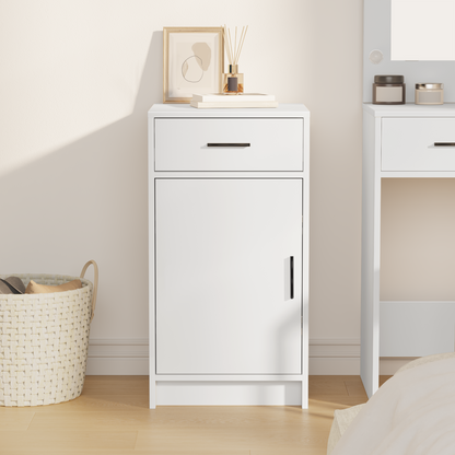 Sideboard Med Skuffe Hvid 40 X 40.5 X 75 Cm Konstrueret Træ