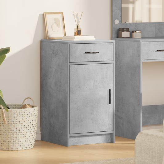 Sideboard Med Skuffe Betongrå 40 X 40.5 X 75 Cm Konstrueret Træ