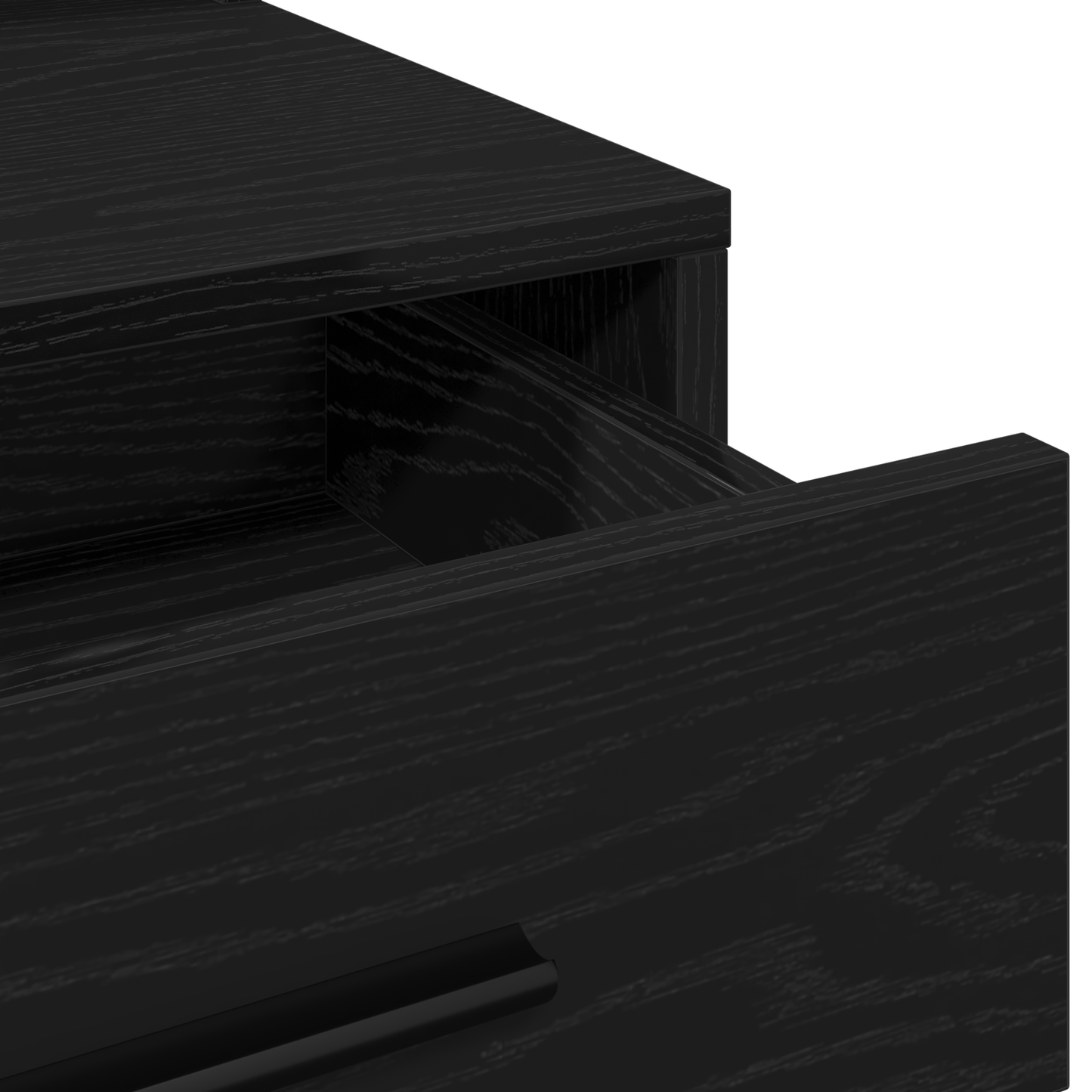 Makeupbord Med Skuffe Sort Eg 79 X 41 X 135 Cm Konstrueret Træ