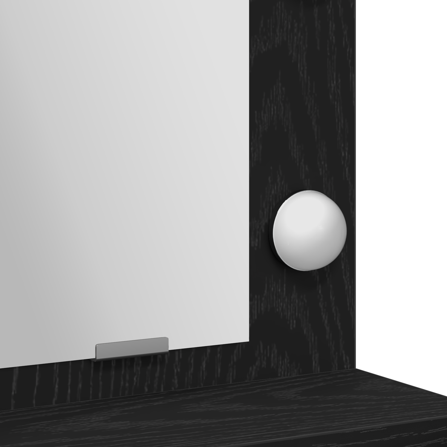 Makeupbord Med Skuffe Sort Eg 79 X 41 X 135 Cm Konstrueret Træ