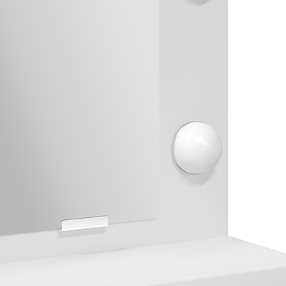 Makeupbord Med Skuffe Hvid 50 X 41 X 135 Cm Konstrueret Træ