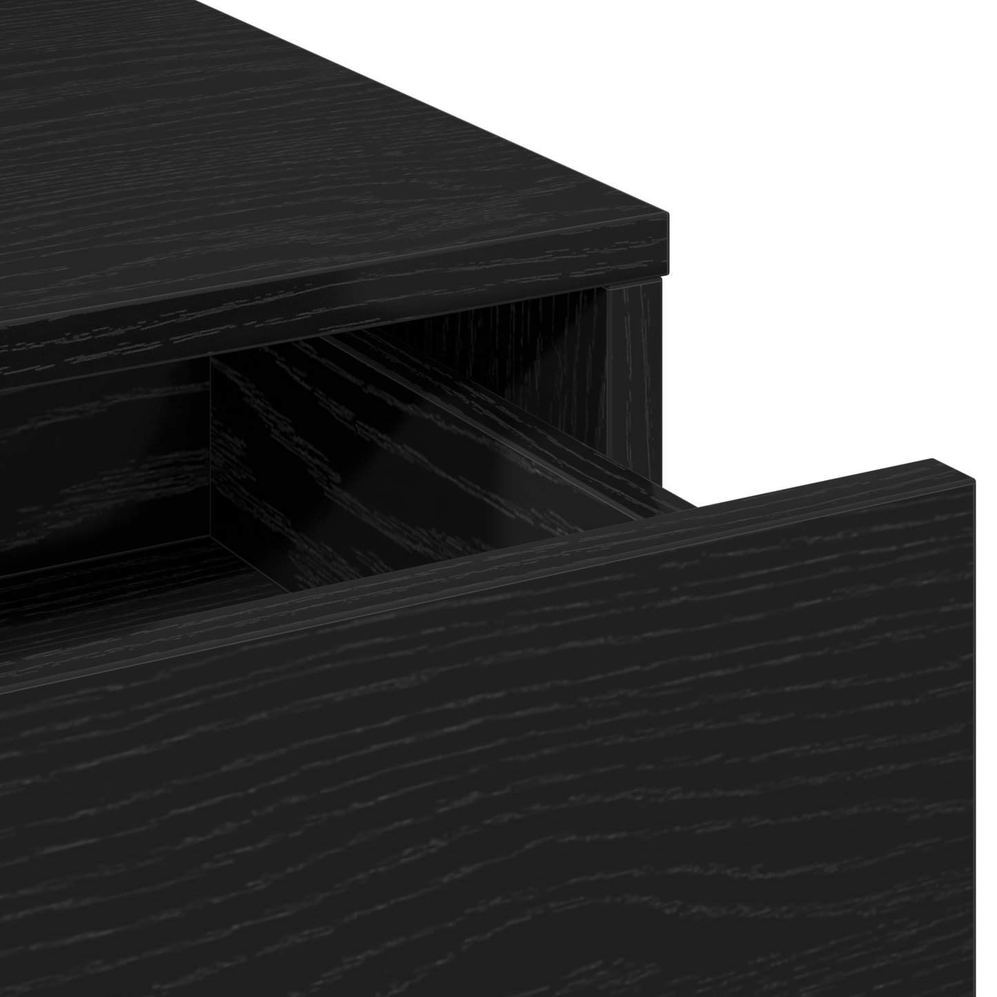 Makeupbord Med Skuffe Sort Eg 50 X 41 X 135 Cm Konstrueret Træ