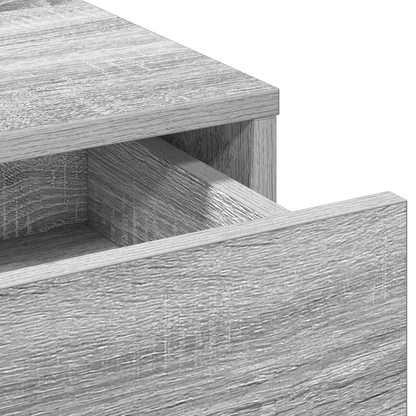 Makeupbord Grå Sonoma-Eg 50 X 41 X 135 Cm Konstrueret Træ