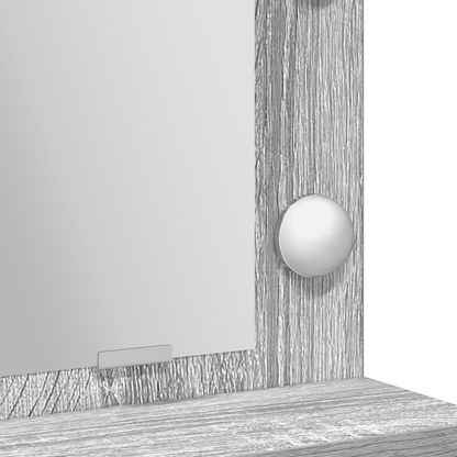 Makeupbord Grå Sonoma-Eg 50 X 41 X 135 Cm Konstrueret Træ