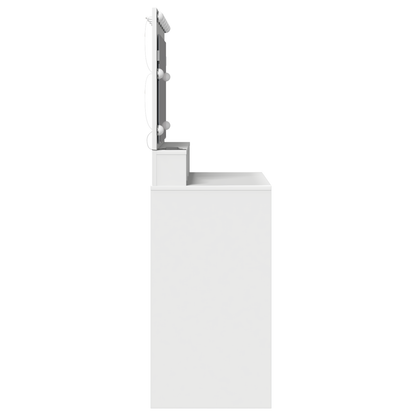 Makeupbord Med Hylde Hvid 100 X 41 X 135 Cm Konstrueret Træ