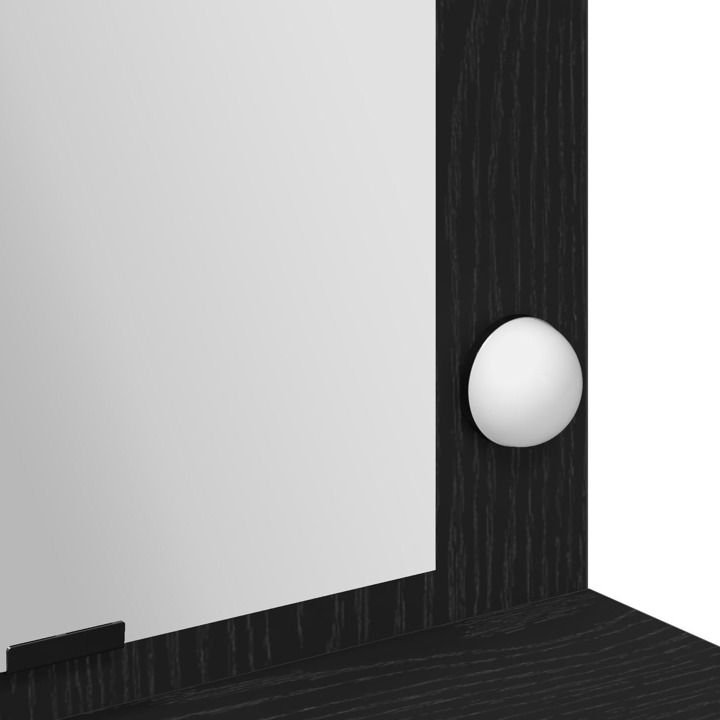 Makeupbord Med Hylde Sort Eg 100 X 41 X 135 Cm Konstrueret Træ