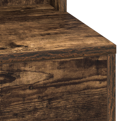 Makeupbord Med Hylde Røget Eg 100 X 41 X 135 Cm Konstrueret Træ