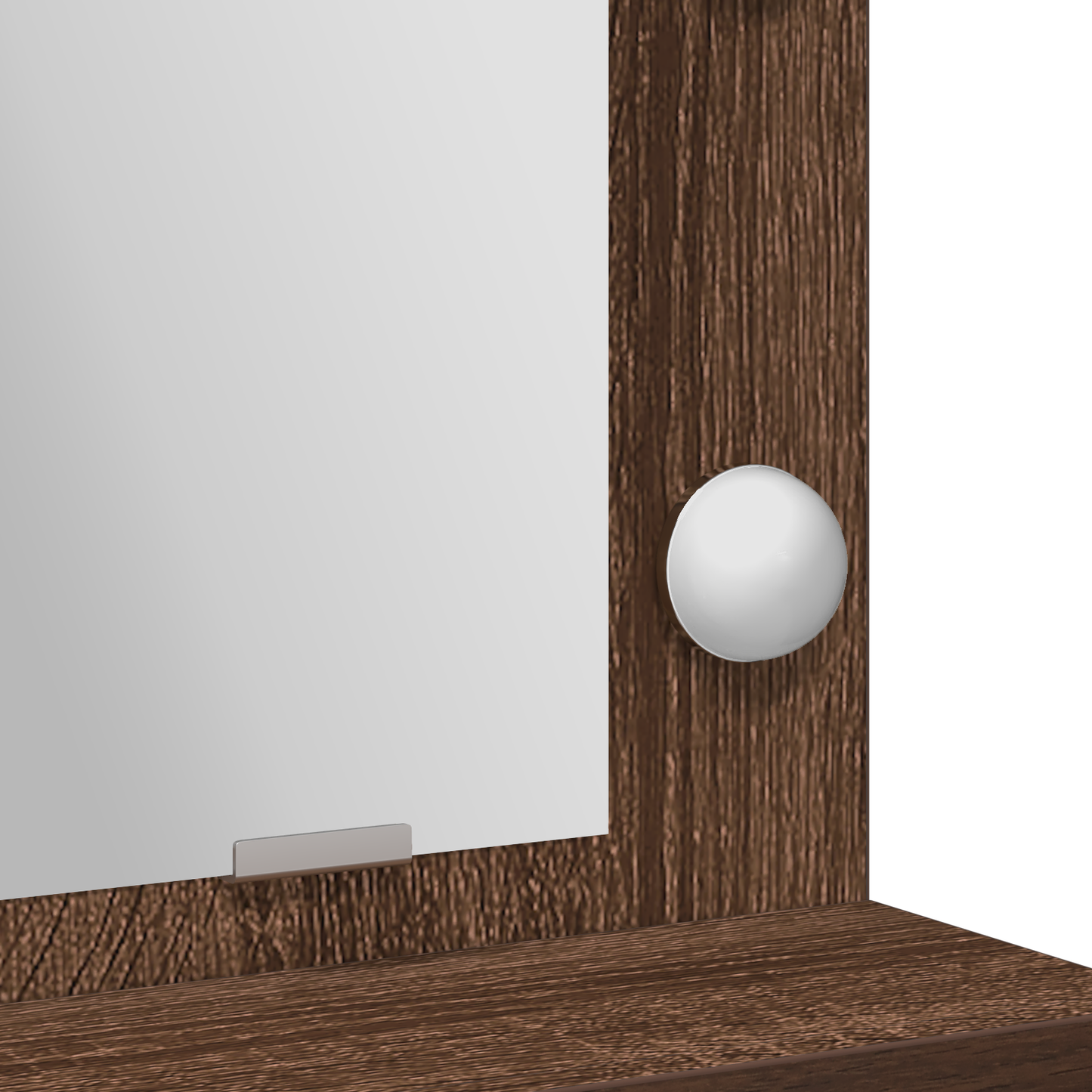 Makeupbord Med Hylde Brun Eg 79 X 41 X 135 Cm Konstrueret Træ