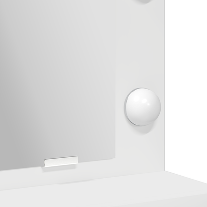 Makeupbord Med Hylde Hvid 50 X 41 X 135 Cm Konstrueret Træ