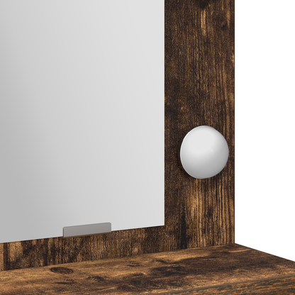 Makeupbord Med Hylde Røget Eg 50 X 41 X 135 Cm Konstrueret Træ