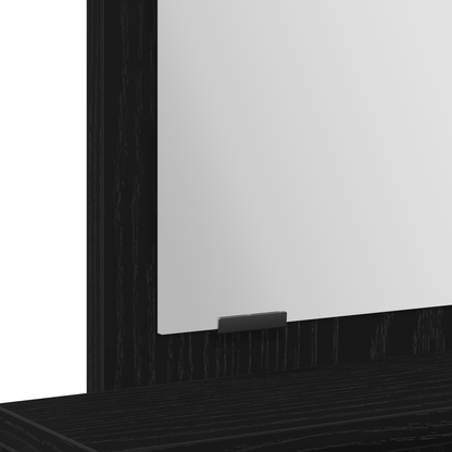 Dressingbord Med Hylde Sort Eg 50 X 41 X 140 Cm Konstrueret Træ