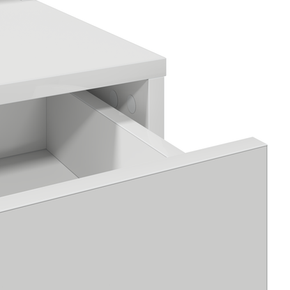 Dressingbord Med Skuffe Hvid 79 X 41 X 140 Cm Konstrueret Træ