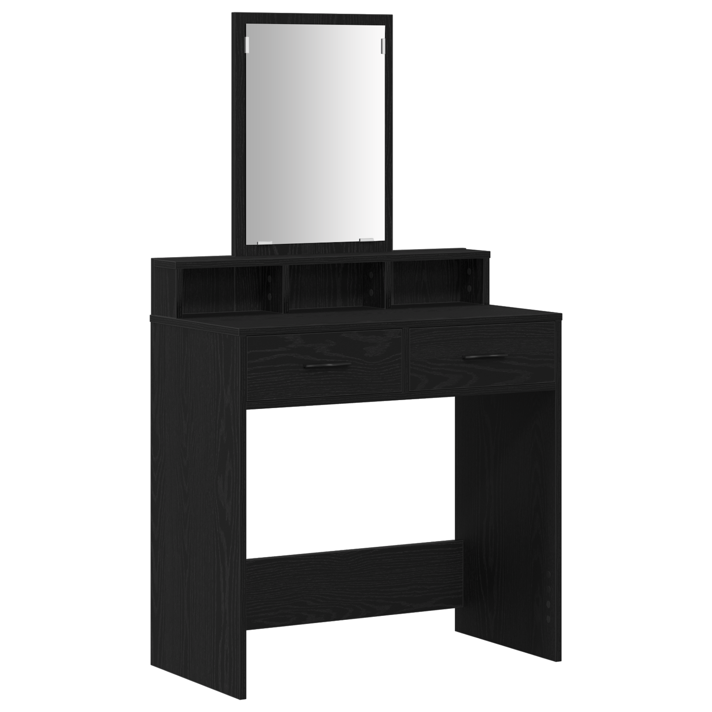 Dressingbord Med Hylde Sort Eg 79 X 41 X 140 Cm Konstrueret Træ