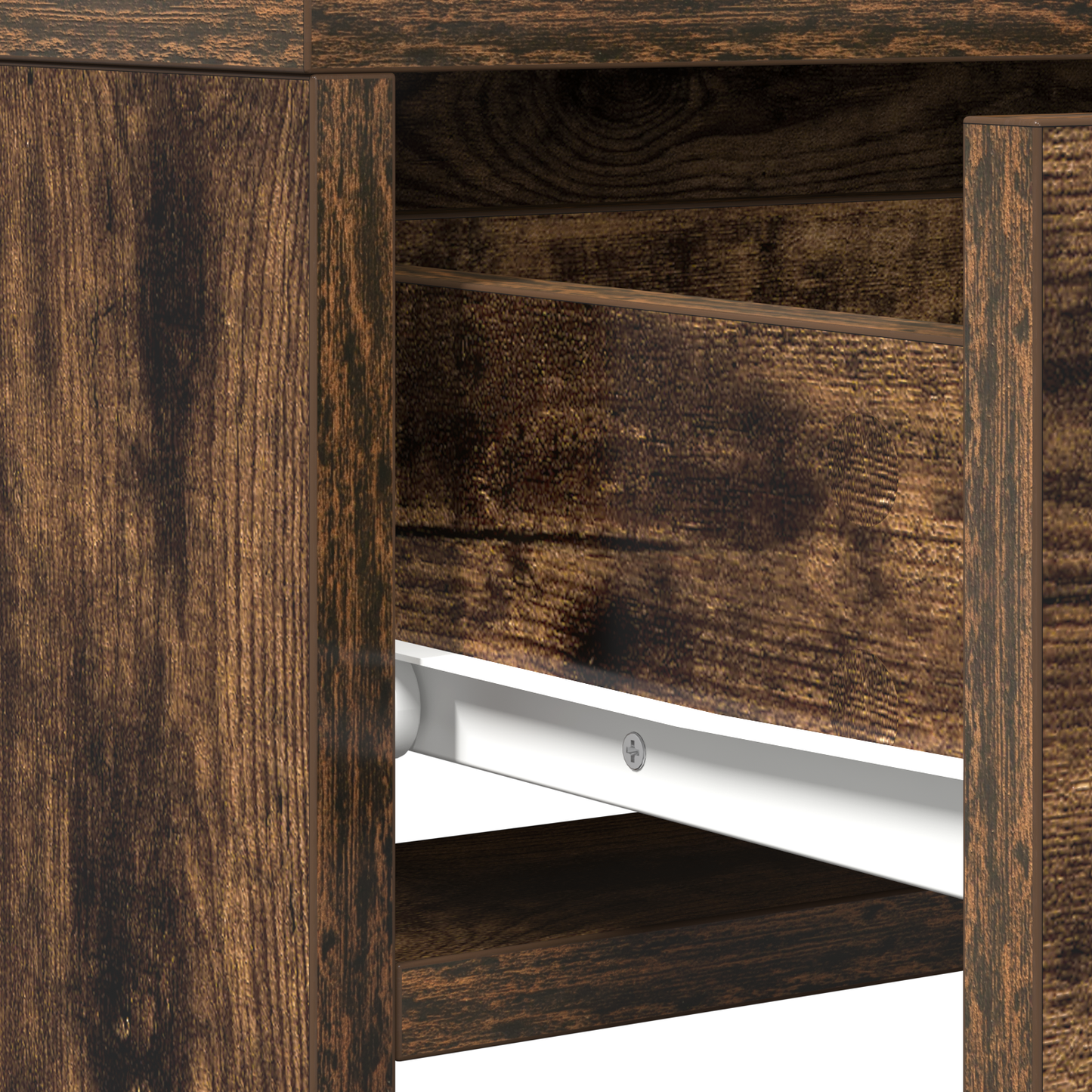 Klædeskab Med Skuffe Brun 50 X 41 X 140 Cm Konstrueret Træ