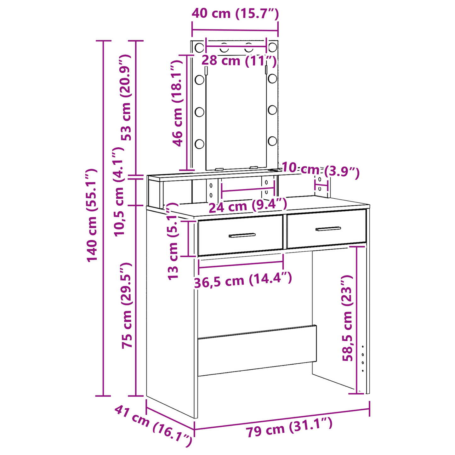 Klædeskab Med Skuffe Hvid 79 X 41 X 140 Cm Konstrueret Træ