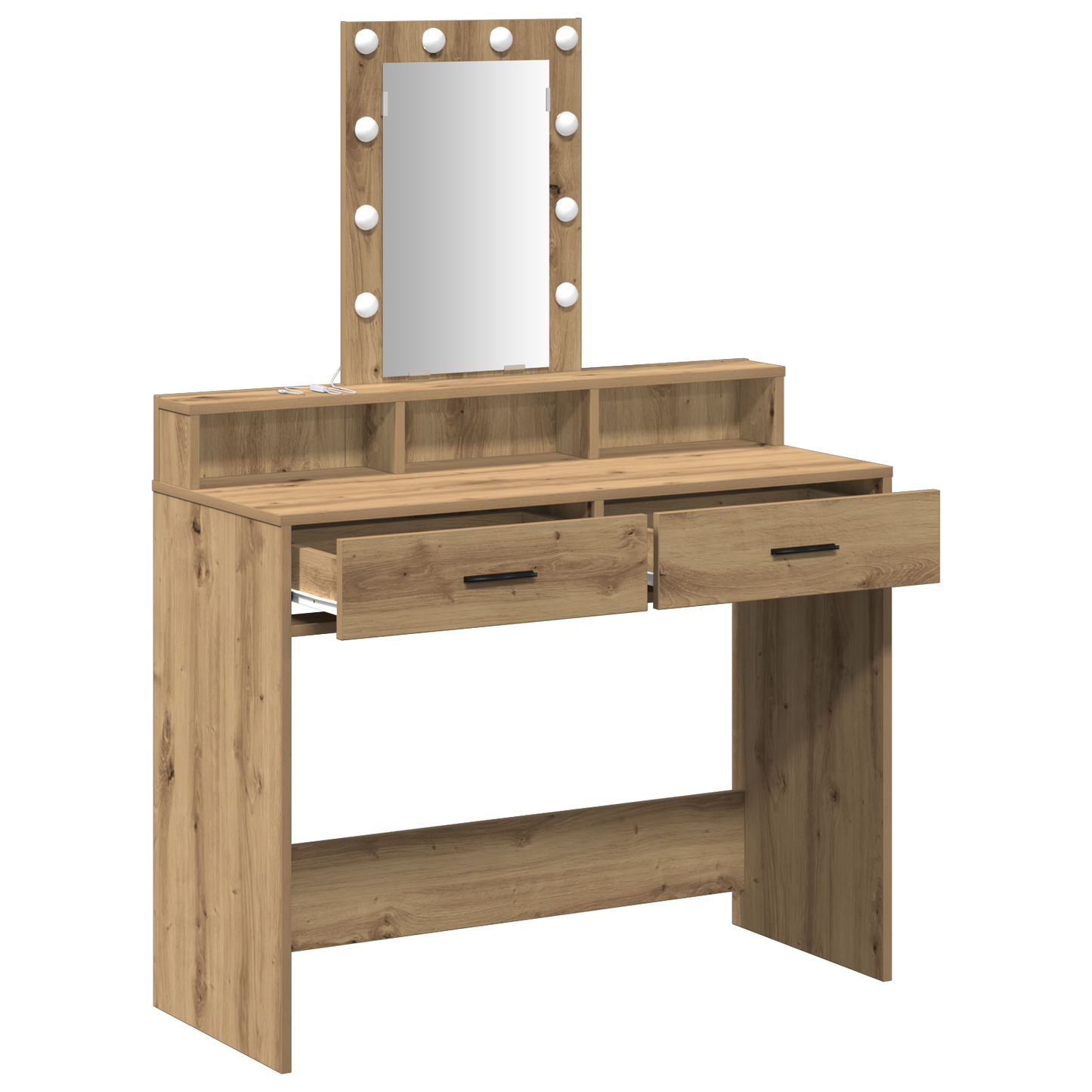 Makeupbord Med Led-Lys Artisan Eg 100X41X140 Cm