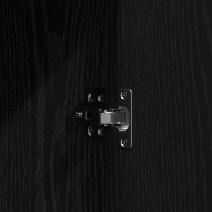 Klædeskab Med Opbevaring Sort 102 X 33 X 135 Cm Konstrueret Træ