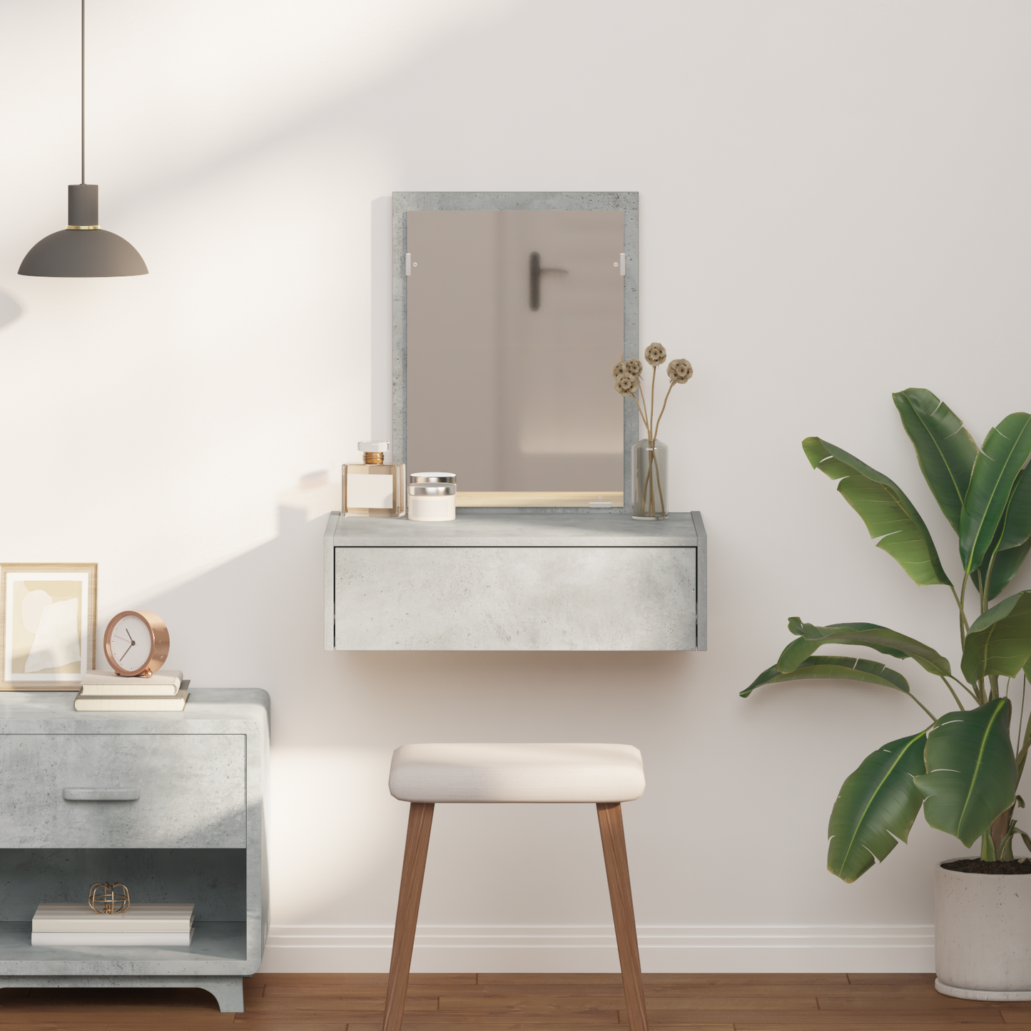 Klædeskab Med Skuffe Grå 60 X 40 X 70 Cm Konstrueret Træ