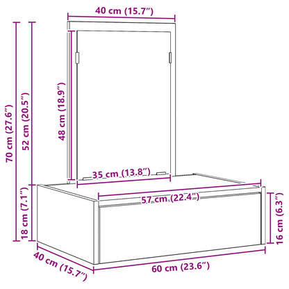 Klædeskab Med Skuffe Grå 60 X 40 X 70 Cm Konstrueret Træ