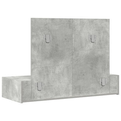 Klædeskab Med Skuffe Grå 100 X 40 X 70 Cm Konstrueret Træ