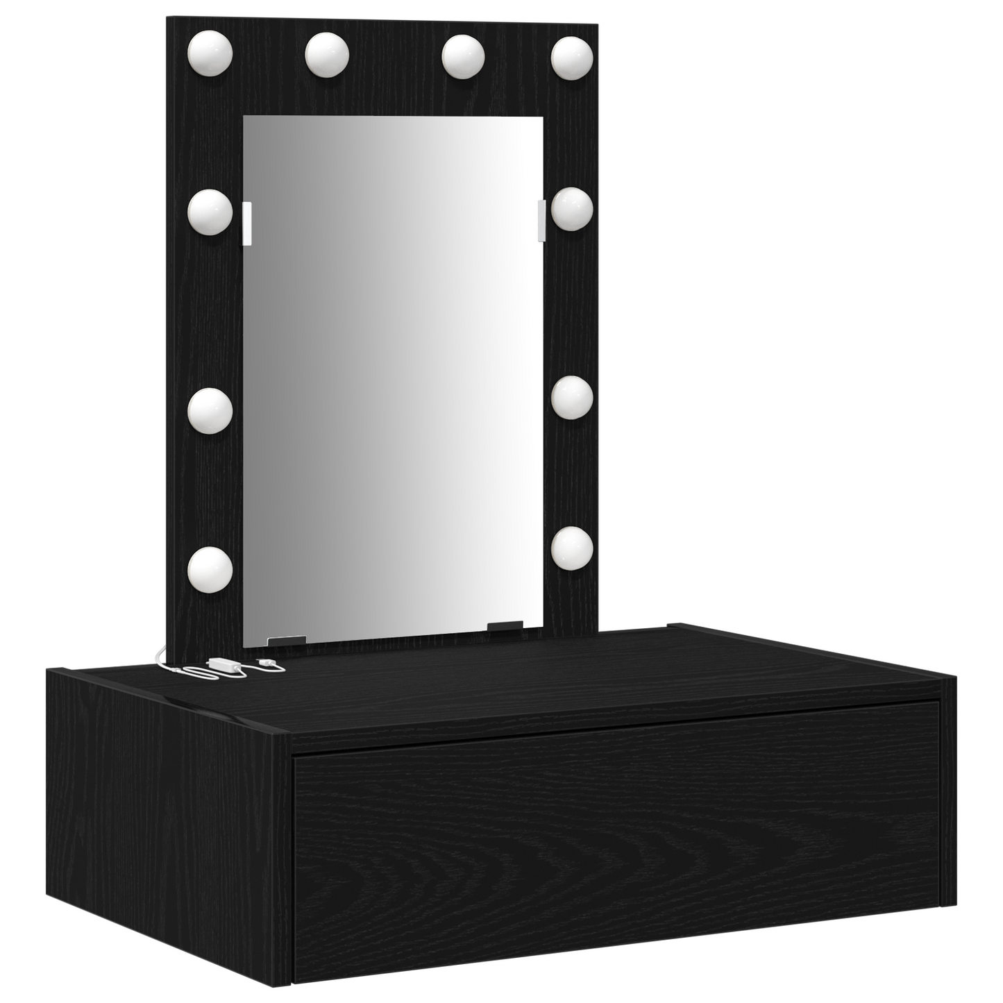 Klædeskab Med Skuffe Sort 60 X 40 X 70 Cm Konstrueret Træ