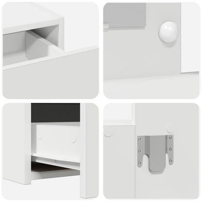 Klædeskab Med Skuffe Hvid 83 X 40 X 70 Cm Konstrueret Træ