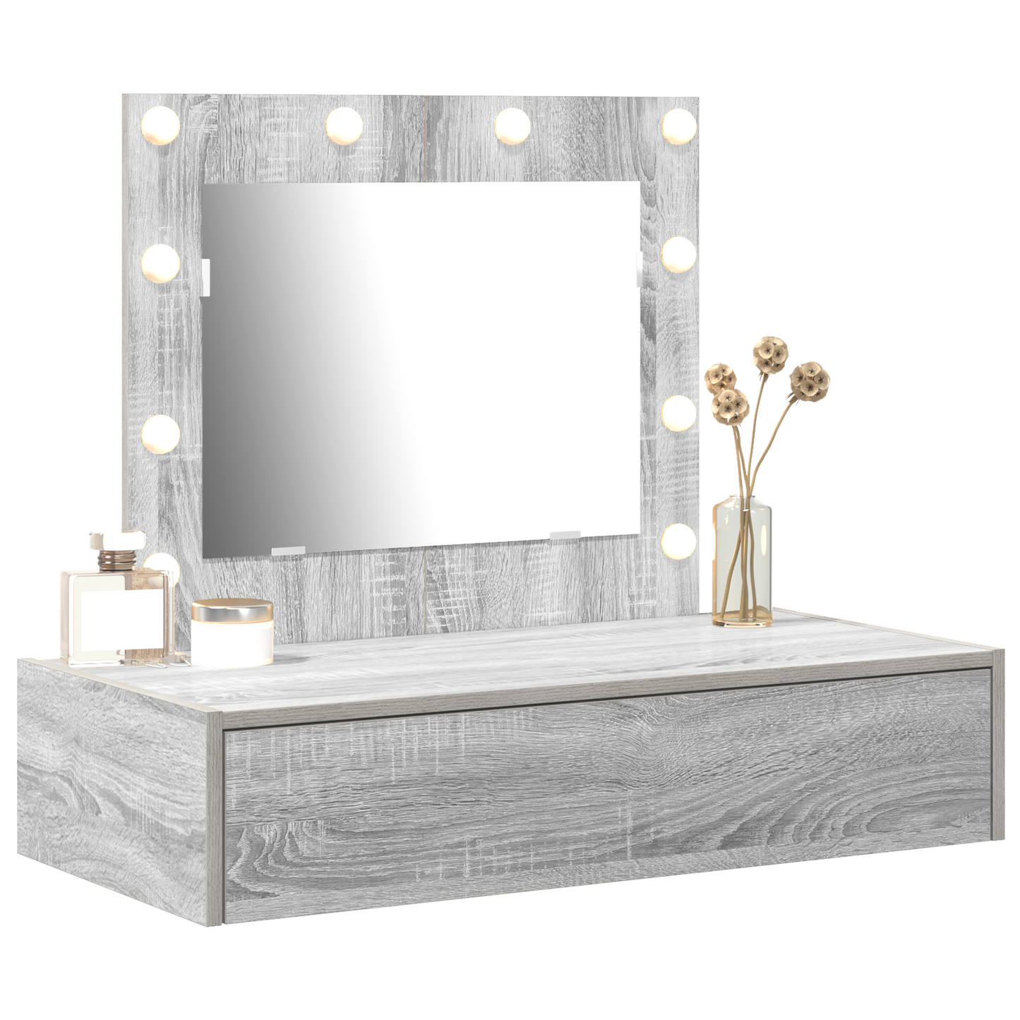 Klædeskab Med Skuffe Grå 83 X 40 X 70 Cm Konstrueret Træ