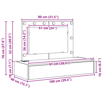 Klædeskab Med Skuffe Grå 100 X 40 X 70 Cm Konstrueret Træ